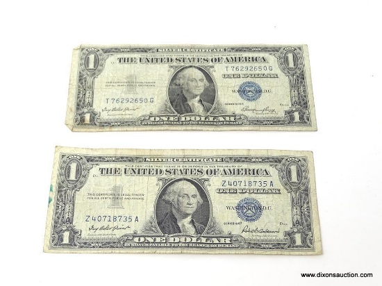 $4 FACE VALUE: 1963 $2 RED SEAL, 1935e $1 SILVER CERTIFICATE, 1957 $1 SILVER CERTIFICATE