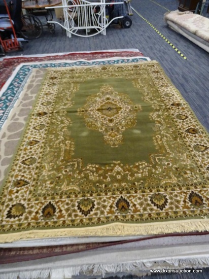 DYNASTY CLASSIC BY SEARS ORIENTAL DECORATOR RUG. MADE IN BELGIUM. 5 FT 11 IN X 9 FT. COLOR IS