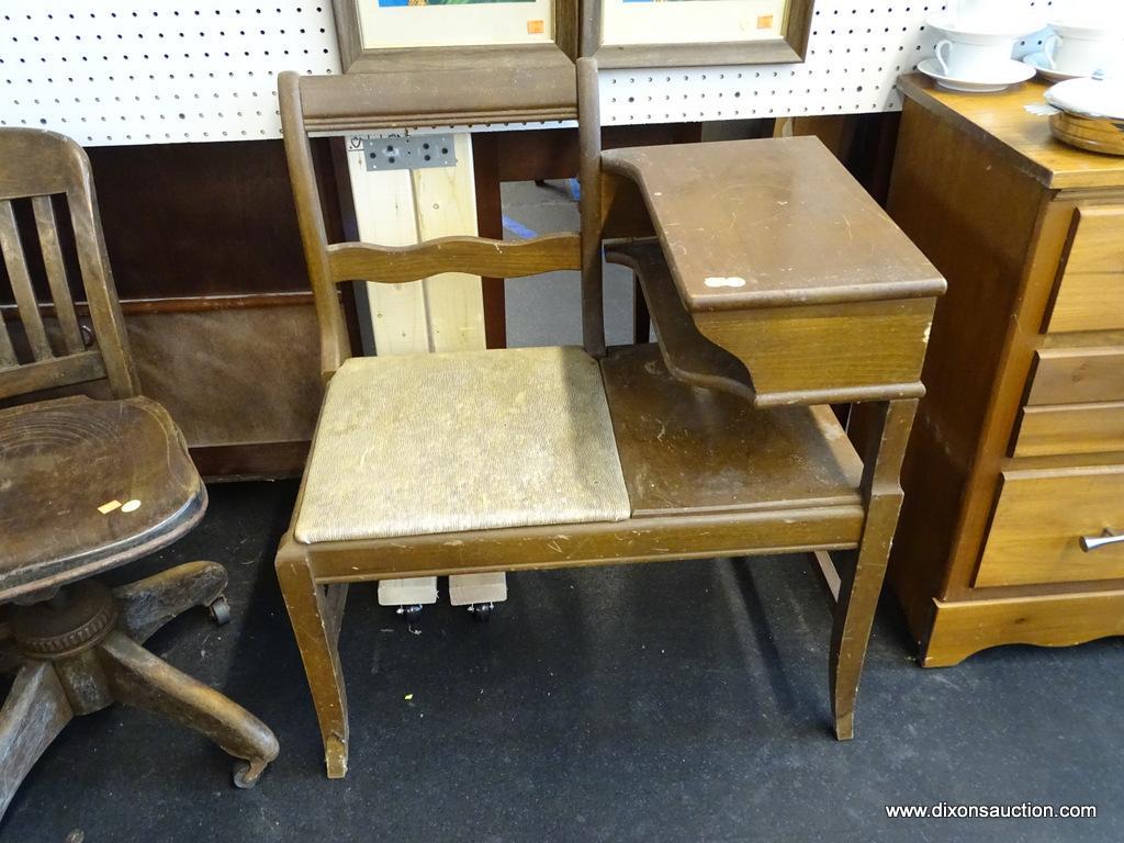 VINTAGE GOSSIP BENCH/TELEPHONE TABLE; DUNCAN Proxibid - Main Image