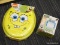 (CNTR) SHELF LOT OF SPONGEBOB ITEMS; THE GAME OF LIFE SPONGEBOB SQUAREPANTS EDITION, 3 PIECE DINNER