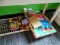 (WALL) ASSORTED TOY LOT; INCLUDES PLAYING CARDS, CHECKERS, TRIPOLEY, PICKUP STICKS, AND MORE! DOES