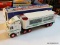 HESS TOY TRUCK AND RACERS; IN THE ORIGINAL BOX AND APPEARS TO BE NEVER USED!