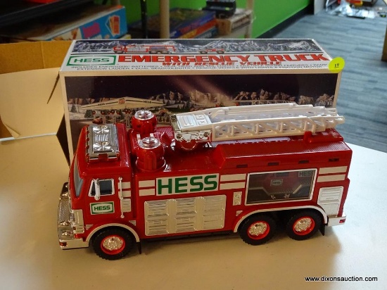 HESS EMERGENCY TRUCK WITH RESCUE VEHICLE; IN THE ORIGINAL BOX AND IS IN EXCELLENT CONDITION!
