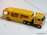 BUDDY L TRANSFER TRUCK; BUDDY L 1:43 SCALE CAR TRANSPORTER TRUCK WITH TRAILER.