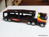 BUDDY L TRANSFER TRUCK; BUDDY L 1:32 SCALE CAR TRANSPORTER TRUCK WITH TRAILER.