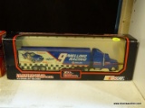 RACING CHAMPIONS TRANSPORTER; 1:43 SCALE MELLING RACING TRANSPORTER WITH DIECAST CAB. BRAND NEW IN