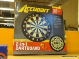 ACCUDART DART BOARD; 18 IN DIA 2-IN-1 DART BOARD WITH BASEBALL GAME ON REVERSE SIDE. BRAND NEW IN