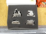 PEWTER NASCAR TRAIN SET; PEWTER MINIATURE DALE EARNHARDT SR. TRAIN SET. IN THE ORIGINAL BOX AND IN