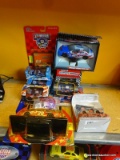 ASSORTED NASCAR LOT; #88 DALE JR. COLLECTIBLE ORNAMENT, A #3 GOODWRENCH NIGHT LIGHT, A HOT WHEELS