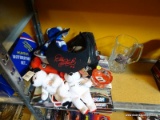 DALE EARNHARDT SR. AND JR. LOT; INCLUDES TY BEANIE BABIES, AN ASHTRAY, CALENDARS, A BEER MUG, HATS,