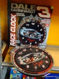 DALE EARNHARDT CLOCK; 1 OF 3 DALE EARNHARDT WALL CLOCKS. BRAND NEW IN THE BOX! HAS REAL RACE SOUNDS!