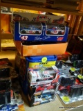 (CNTR) ASSORTED NASCAR LOT; INCLUDES 2 NASCAR THEMED COFFEE TINS, 3 1:64 SCALE CARS, A LANCE RACING
