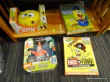 (CNTR) SHELF LOT OF SPONGEBOB ITEMS; SPONGEBOB FOOTBALL, FACT OR FISHY TRIVIA GAME, PATRICK AS