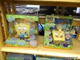 (CNTR) SHELF LOT OF SPONGEBOB ITEMS; SPONGEBOB SWAP & BOP SINGING SPONGEBOB, AND A PLUG IN TV GAMES