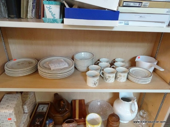 (R1A) SHELF LOT OF ROYAL DOULTON STONEWARE; THIS LOT INCLUDES A 40 PIECE SET OF ROYAL DOULTON