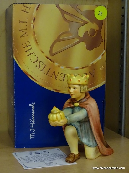 HUMMEL NATIVITY FIGURINE; "KING", #245, COMES WITH ORIGINAL BOX AND CERTIFICATE, MEASURES 4 1/8 IN