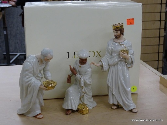 LENOX CLASSIC NATIVITY FIGURINES; "THE THREE KINGS" IS A 3 PIECE SET CONSISTING OF A TRIO OF ROYALTY