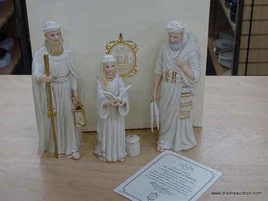 LENOX CLASSIC NATIVITY FIGURINES; "THE TOWNSPEOPLE OF BETHLEHEM" IS A 3 PIECE SET CONSISTING OF AN