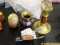 (DIS) ASSORTED LOT OF SMALL ITEMS; TOTAL OF 5 PIECES INCLUDING A PINK MARBLE EGG, SMALL CLOISONNE