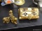 (DIS) 2 PIECE LOT; INCLUDES TRIO OF MONKEYS BRASS FIGURINE AS WELL AS A SMALL DOME TOP TRINKET BOX