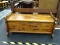 VINTAGE CEDAR CHEST; VINTAGE STANDARD RED CEDAR CHEST CO. CEDAR CHEST WITH SCROLLING SIDE PANELS.