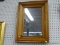 WOODEN WALL MIRROR; RECTANGULAR SHAPED, WITH MOLDED FRAME, MEASURES 18 IN X 25 IN.