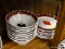 PLAYING CARD THEMED PLATES AND BOWLS; INCLUDES 8 SOUP/CEREAL BOWLS AND 8 PLATES MEASURING 8 IN EACH.