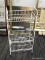 ROLLING WIRE CART; ROLLING 3 SHELF WIRE CART WITH ADJUSTABLE SHELVES. MEASURES 12 IN X 17 IN X 35 IN