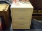 BLONDE WOOD NIGHTSTAND; SQUARE TOP 3 DRAWER NIGHT STAND. THIS NIGHT STAND OR SIDE TABLE IS A BLONDE