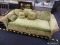 GREEN UPHOLSTERED ETHAN ALLEN SOFA; PLUSH SAGE GREEN UPHOLSTERED SOFA MADE BY ETHAN ALLEN. THIS SOFA