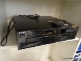 SONY 5 DISK CD PLAYER; BLACK SONY 5 DISK EXCHANGE SYSTEM COMPACT DISK PLAYER. HIGH DENSITY LINEAR