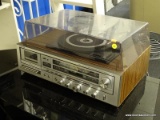 SYMPHONIC STEREO RECEIVER CASSETTE RECORD SYSTEM; SILVER AND WOOD GRAIN SYMPHONIC AM/FM STEREO