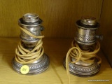 SET OF CREST SILVER CO WEIGHTED SILVER LAMPS; SET OF TWO WEIGHTED SILVER LAMP BASES. SHORT SILVER