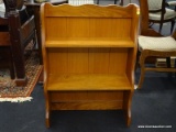 MAPLE HUTCH TOP; SERPENTINE TOP RAIL AND SIDE PANELS, 2 STATIONARY SHELVES. PANELED BACK AND RICH