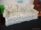 CRAFTMASTER FURNITURE CO FLORAL 3-CUSHION SOFA; LAWSON STYLE WITH PILLOW BACK DESIGN AND PASTEL