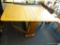 DROPSIDE TABLE; OAK DROPSIDE TABLE WITH TRESTLE BASE. IN EXCELLENT CONDITION AND MEASURES 36 IN X 59