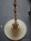 HANGING LIGHT FIXTURE; 1 OF A SET OF 3 OF HANGING FROSTED GLASS AND PEWTER FINISH HANGING LIGHT
