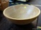 (BACK) LARGE WOODEN SALAD BOWL; SNOW RIVER WOOD PRODUCTS 14 IN MAPLE SALAD BOWL. THIS BOWL COULD