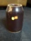 (BACK) BROWN GLAZED CROCK; SMALL BROWN CROCK. THIS CROCK IS MISSING THE LID BUT WOULD BE GREAT FOR