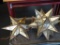 MULTI-POINTED STAR LIGHT FIXTURE; THIS WALL FIXTURE HAS A A MIRRORED 6 POINTED STAR BASE PLATE WITH