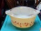 (BACK) PYREX CASSEROLE DISH WITH LID; TRAILING FLOWERS 475-B CINDERELLA DISH. 2.5 QTS WITH CLEAR