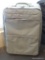 SAMFORD LUGGAGE CASE; LIGHT GREEN IN COLOR AND HAS ROLLING CAPABILITIES WITH TELESCOPING HANDLE. HAS