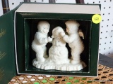 SNOWBABIES FIGURINE IN ORIGINAL BOX; DEPT 56 PORCELAIN FIGURINE, 2 PRECIOUS BABIES BUILDING A