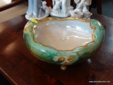 (WIN) VINTAGE MORITZ ZDEKAUER (MZ) PORCELAIN BOWL; OVAL SHAPED WITH FOOTED BASE. MADE IN AUSTRIA,