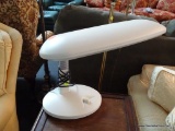 FULL SPECTRUM SOLUTIONS DESK LAMP WITH ADJUSTABLE NECK; OFF WHITE IN COLOR. TAKES A 55 WATT 4-FOLD