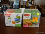 PAIR OF LUNCHBLOX LUNCH CONTAINERS; 1 IS A LUNCHBLOX KIDS (BRAND NEW IN THE CONTAINER) AND 1 IS A