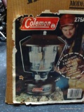 (BACK) COLEMAN LANTERN; IN THE ORIGINAL BOX! COLEMAN 2 MANTLE MODEL 275 CAMPING LANTERN. BROWN IN