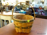 (BACK) LONGABERGER JINGLE BELL BASKET; SIGNED AND DATED 1994 EDITION CHRISTMAS COLLECTION JINGLE