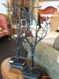 DECORATIVE TREES; BLACK IN COLOR WITH BLACK PLANTER BASES. GREAT FOR HALLOWEEN OR EVEN AS GOTHIC