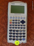 GRAPHING CALCULATOR; CASIO FX-9750G PLUS MODEL, LIGHT GREY AND TEAL GREEN IN COLOR. ESSENTIALS FOR